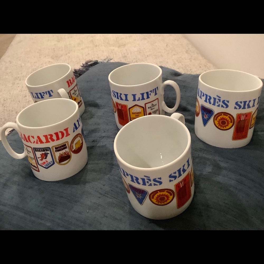 Vintage 1970 Bacardi Apres Small Espresso Cup Set 5